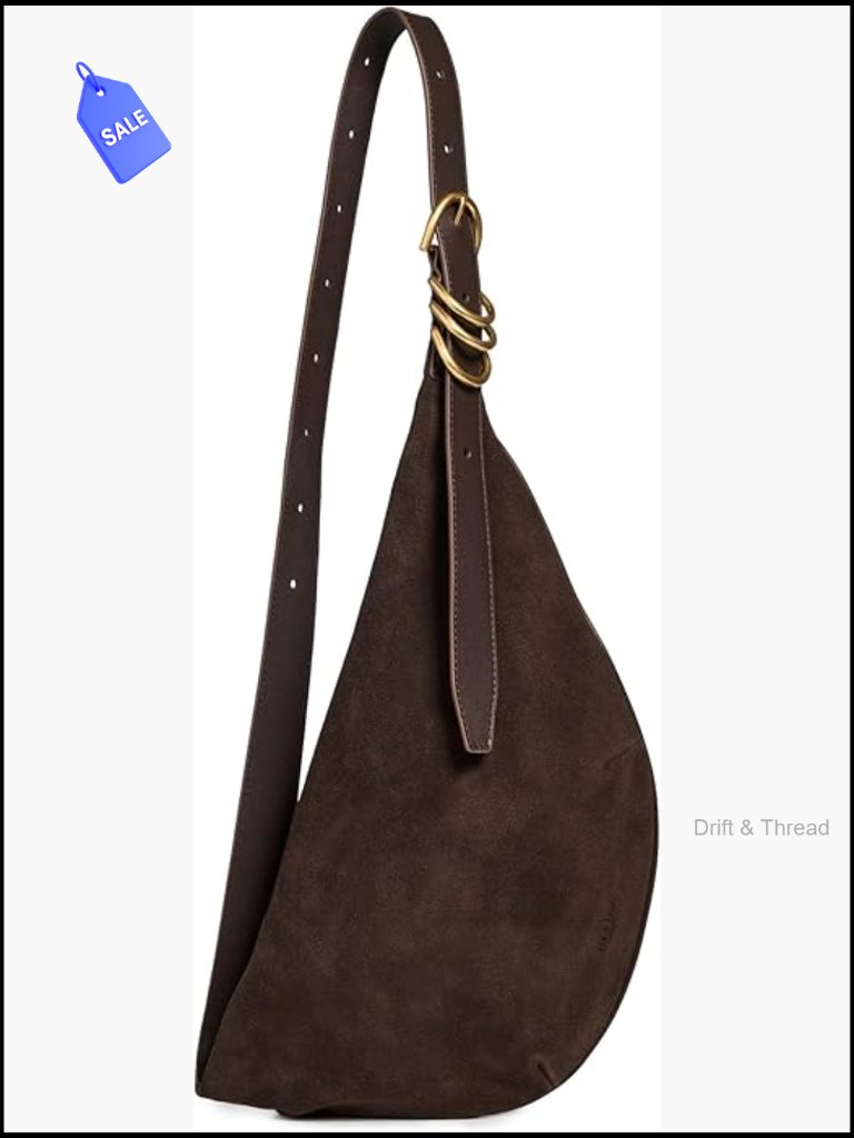 Vintage Leather Sling Crossbody Bag With Gold Hardware